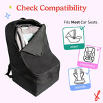 J.L. Childress Padded Backpack Car Seat Travel Bag - Ultimate, Black | Properly protects & fits most infant carriers, car seats & boosters for gate or baggage check to make airport days easier