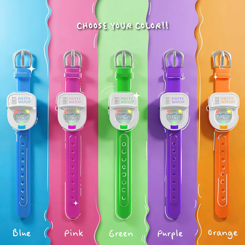 The Original Potty Watch Lights & Music Reminds Your Kiddo It's Time to Go | We Make Potty Training Fun! Water-Resistant, Plays Music & Lights Every 30, 60, or 90 Minutes. Pause for naps or night., Pink