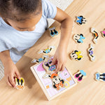 Disney Minnie Mouse Mix-and-Match Dress-Up Puzzle - 18 Piece Wooden Educational Toy for Toddlers Ages 3+ with Storage Case