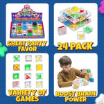 Bedwina Mini Cube Puzzle Box Set - Pack of 24 Balance IQ Party Favor Games for Kids, Teens and Adults, 1.5 Inch 3D Brain Teaser Maze Ball Toy Puzzles, Mini Ball Game for Kids in Bulk