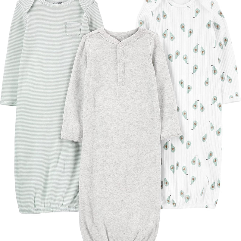 Simple Joys by Carter's Baby 3-pack Neutral Cotton Sleeper Gown