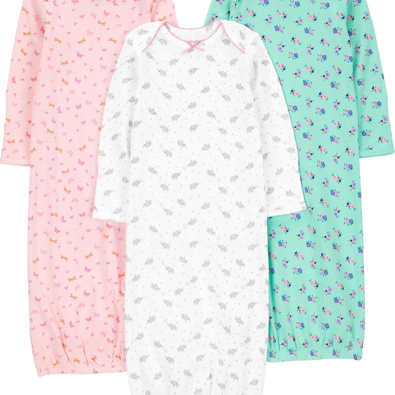 Simple Joys by Carter's Baby Girls' 3-pack Cotton Sleeper Gown