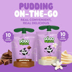 GoGo squeeZ On the Go PuddingZ Variety Pack, 3 oz Pouches, 20 Count | Chocolate & vanilla on the go pudding made with real milk; shelf-stable, no spoon or mess; no preservatives, lunchbox ready