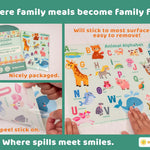 Bright Seed Disposable Placemats for Baby & Toddlers, Learning Mat- Animal1 | 40 Disposable Placemats, ABC, Numbers & Animal Learning, Perfect for Restaurants & Travel, Helps Keep Tables Clean
