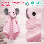 Pro Goleem Baby Girl Gifts Elephant Security Blanket with Stuffed Animal Snuggle Toy Lovey Soft Lovie Baby Registry Search for Infant and Toddler Pink 16 Inch