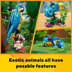Lego Creator 3-in-1 Exotic Parrot Building Set with 3 Transformable Animal Figures for Kids Ages 7+