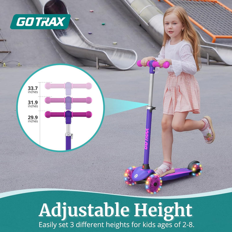 Gotrax KS1 Kids Kick Scooter with LED Lighted Wheels and Adjustable Handlebars