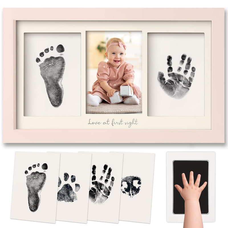 Inkless Hand and Footprint Kit, Boy Girl Newborn Keepsake (Alpine White) | No Mess Ink Pad for Baby Handprint, Clean Touch Paw Print Kit for Dog Picture Frame, Personalized Baby Christmas Shower Gifts