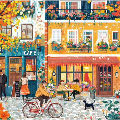 Puzzles for Adults 1000 Pieces, Romantic Street Scene Jigsaw Puzzle with 1:1 HD Poster, Perfect Interlocking No Dust, Stress Relief Ideal Gift for Family Games