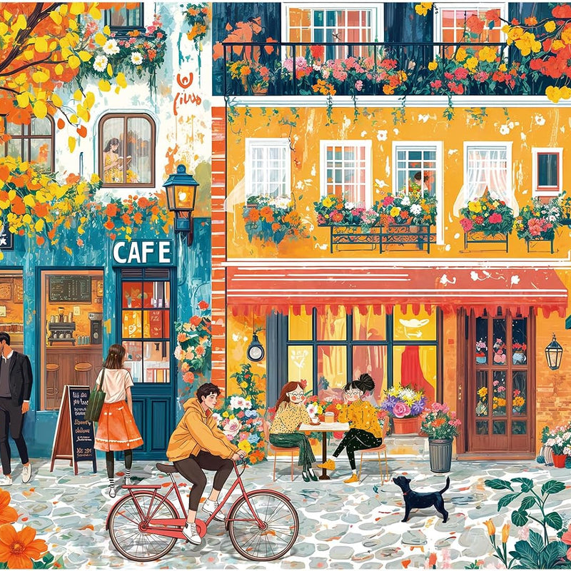 Puzzles for Adults 1000 Pieces, Romantic Street Scene Jigsaw Puzzle with 1:1 HD Poster, Perfect Interlocking No Dust, Stress Relief Ideal Gift for Family Games