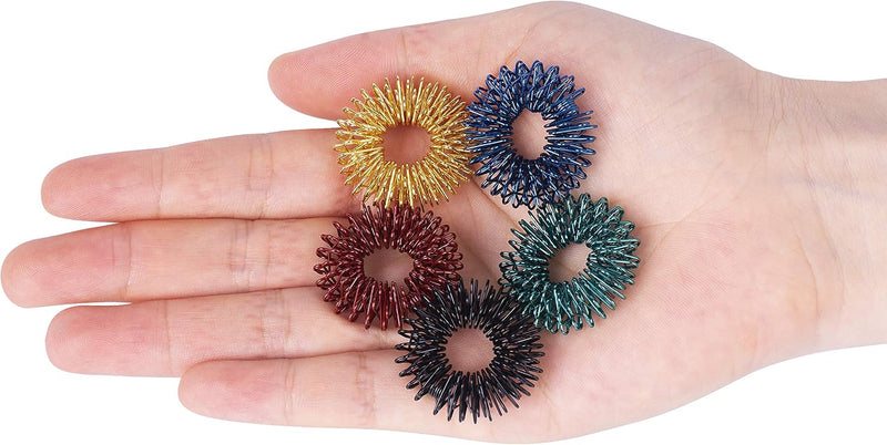 Mr. Pen- Spiky Sensory Rings, 10 Pack, Jewel Tones, Stress Relief Fidget Sensory Toys, Fidget Ring for Anxiety, Massager, Individuals with BFRB, ADHD and Attention Disorder