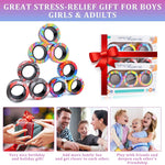 Cevioce 9Pcs Magnetic Rings Fidget Toys Adults Teens Boys ADHD Anxiety Magnetic Fidgets for Kids Fidget Spinner Rings for Relief Gifts for Kids 8+ Year Old Easter Basket Stuffers