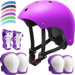 Adjustable Kids Bike Helmet Set for Ages 2-14, Multi-Sports Safety Gear with Knee and Elbow Pads
