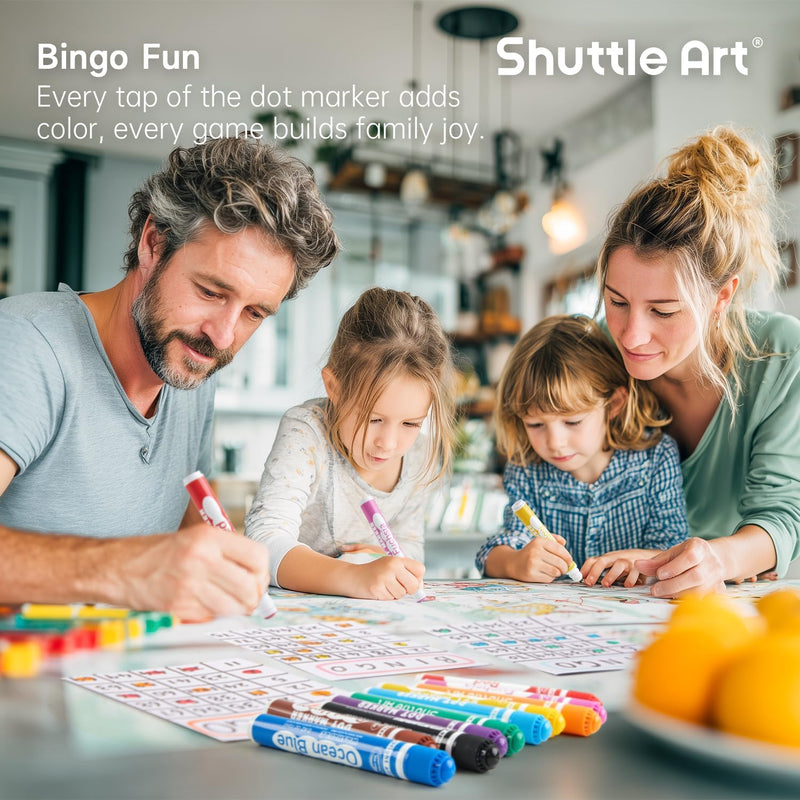 Shuttle Art 60 Pack Dot Markers, 12 Colors x 5 Sets Washable Bingo Daubers, Fun Art Supplies for Kids and Preschoolers, Non Toxic Water-Based