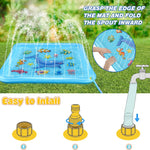 Growsland Splash Pad for Toddlers, Outdoor Sprinkler for Kids | 67" Summer Water Toys Baby Pool Fun Gifts for 3 4 5 6 7 8 9 Years Old Boy Girl Backyard Garden Lawn Outdoor Games