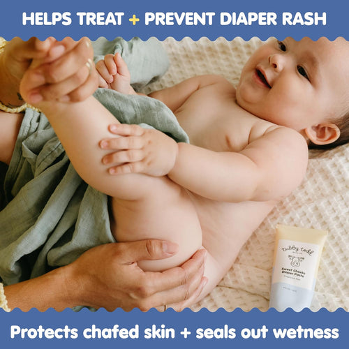 Tubby Todd Sweet Cheeks Diaper Paste, Diaper Rash Cream | 14% Zinc Oxide, Hypoallergenic, For Soothing and Protecting Sensitive Skin, 7.9 oz, 2 Pack, Fragrance Free