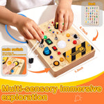 Grarain Busy Board: Montessori Educational Toy for 1-3 Year Olds, Sensory Learning Activity for Autism