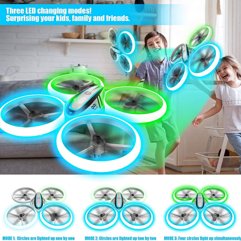 Q9s Drone for Kids with Altitude Hold and Headless Mode, Quadcopter with Blue and Green Light, Propeller Full Protect