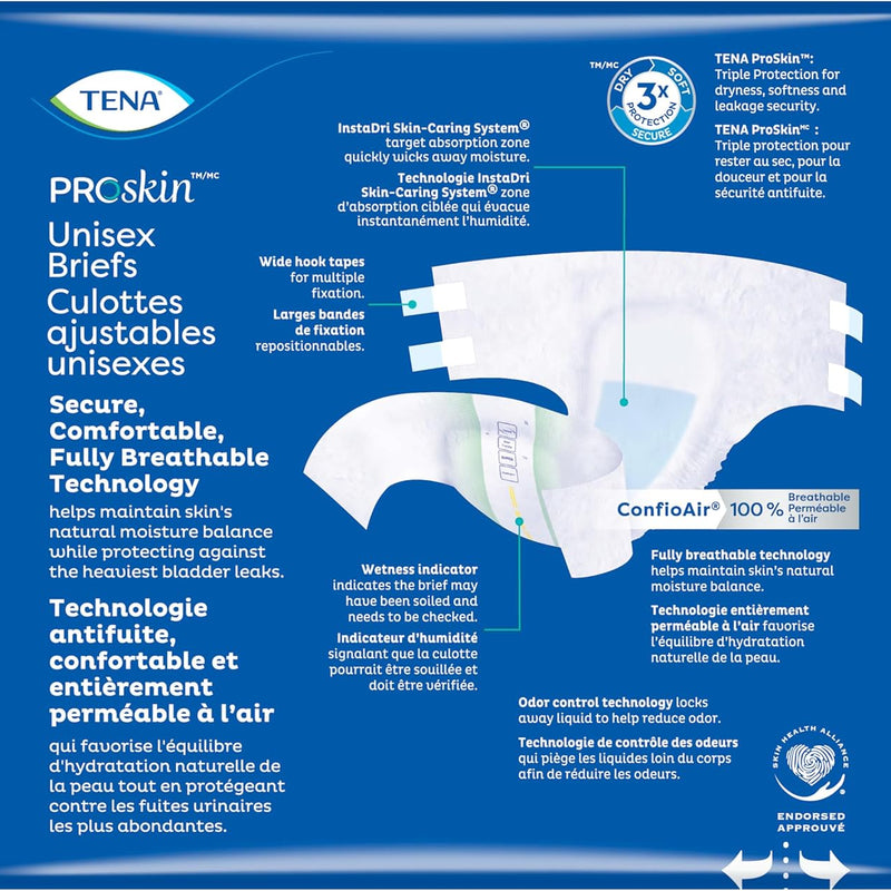 TENA Proskin Super Briefs, Incontinence Adult Diapers, Unisex, Large, 56 ct | Easy to adjust with tabs for a better fit, these briefs offer comfort & reliable absorbency to support everyday care routines
