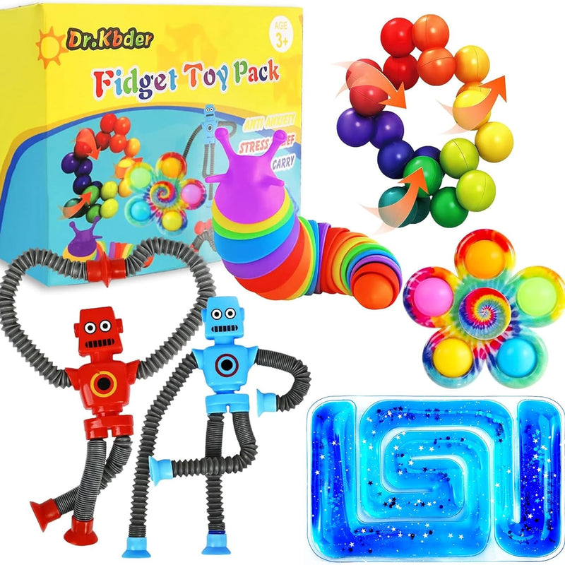 6Pack Sensory Autism Toys for Tollder Kids, Airplane Travel Road Trip Restaurant Toy for Age 3-5 5-7 Fidget Classroom Must Have Treasure Prize Autistic ADHD Easter Basket Stuffers Gifts
