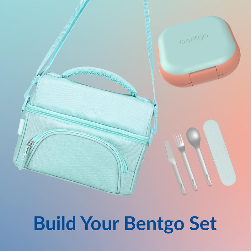 Bentgo Chill Mini Leak-Proof Lunch Box – Built-In Ice Pack Keeps Food Cold, 2.7-Cup Capacity for Snacks or Sandwich, 3 or 4 Compartments, PFAS & BPA-Free, Ideal for Adults & Kids 3+ (Seaside Papaya)