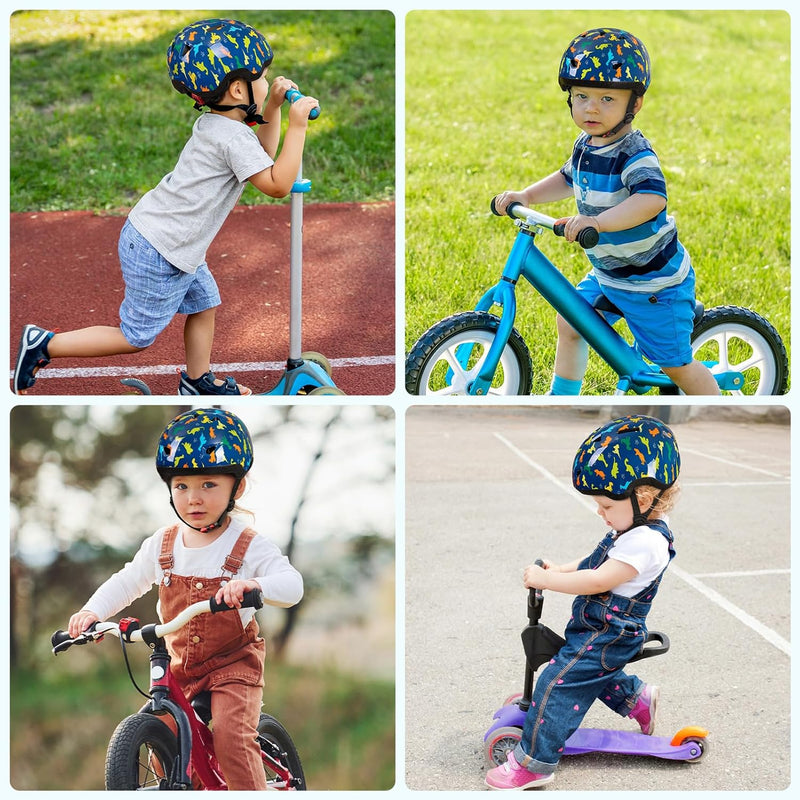 Toddler Helmet, Baby Infant Kids Bike Helmet, Adjustable, 1-3-5-8 Year Age, Hard PC Shell, EPS Foam, Breathable, Comfortable, Soft Padding