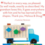melissa & doug shape-sorting dump truck wooden toy for toddlers with montessori blocks and figures