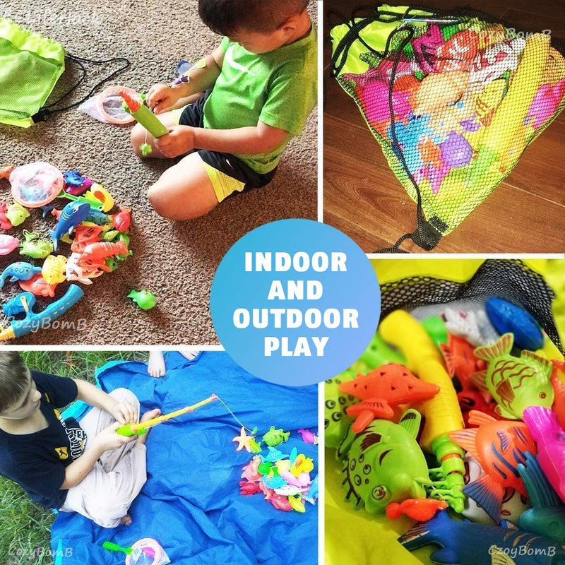CozyBomB Magnetic Fishing Toys Game Set for Kids, Water Table Bathtub Kiddie Pool Party