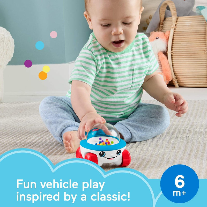 Fisher-Price Corn Popper Mini Vehicle Toy | 3.6 x 3.7 Inches, Push Along, Crawl After Play, Fun Sounds, Baby & Toddlers Ages 6+ Months