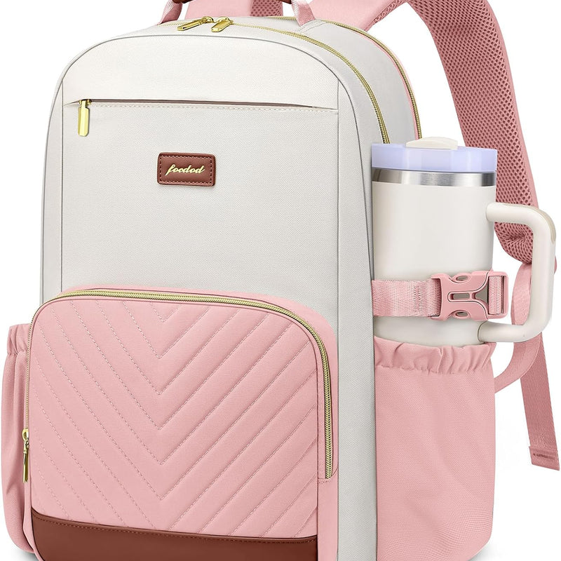 Laptop Backpack for Women Bookbag: 15.6 inch Work School Backpacks with Pouch Pocket for Large Capacity Cup & USB Charger College Book Bag Travel Business Nurse Teacher Bookbags Anti-theft Back Pack