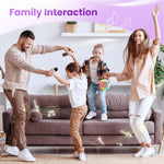 rose gold mini karaoke machine with 2 wireless microphones and 6-10h battery life