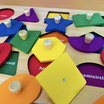 Dailyfunn Montessori Wooden Shape Peg Puzzles for 12-18-24 months, BPA-Free, Non-Toxic Paint