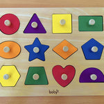 Dailyfunn Montessori Wooden Shape Peg Puzzles for 12-18-24 months, BPA-Free, Non-Toxic Paint