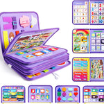 Issray Montessori Toddler Busy Board, 12-Page Educational Activity Book, 24-in-1 Learning Toy for Motor Skills