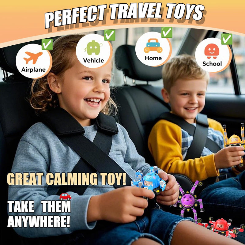Travel Toys Fidget Spinners Fidget Toys For Kids Teens Road Trip Travel Activities Essential Sensory Toys With Autism Adhd Party Favors Birthday Gifts For Boy Girl Easter Basket Stuffers 4Pcs