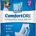 OUT! PetCare Male Dog Diapers, Disposable Belly Bands, XS/S, 32 Count | Dog Belly Bands, Potty Training, Incontinence Support, Leak Proof, Disposable Wraps, Male Wrap, Puppy Essentials, Dog Wrap