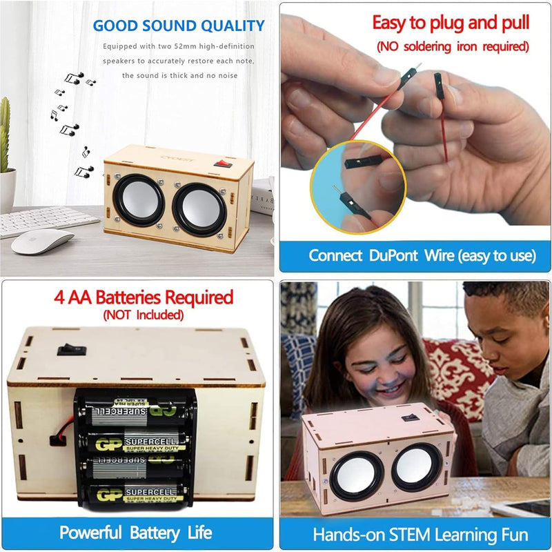 STEM Speaker Kit: Build Your Own Bluetooth Speaker for Kids & Adults - Science Experiment Electronics DIY Set