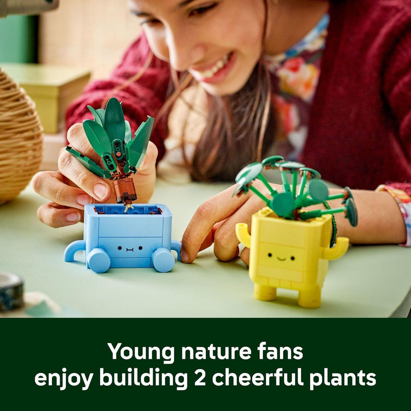 LEGO Botanicals Happy Plants Building Toy for Kids 9+ with Artificial Indoor Plants and Playroom Decor
