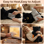 Mewaii Weighted Stuffed Animals 5 lbs Adjustable, Heated & Coolable 23 Inch Plush for Realistic Hug, Microwavable Removable Inner Pad, Cat Gifts for Adults & Kids (Black)