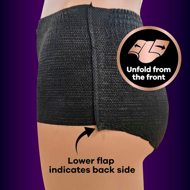 Always Discreet Boutique Incontinence and Postpartum Underwear for Women, Maximum Protection, Small/Medium, Black, 20 Count