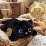 Mewaii Weighted Stuffed Animals 5 lbs Adjustable, Heated & Coolable 23 Inch Plush for Realistic Hug, Microwavable Removable Inner Pad, Cat Gifts for Adults & Kids (Black)