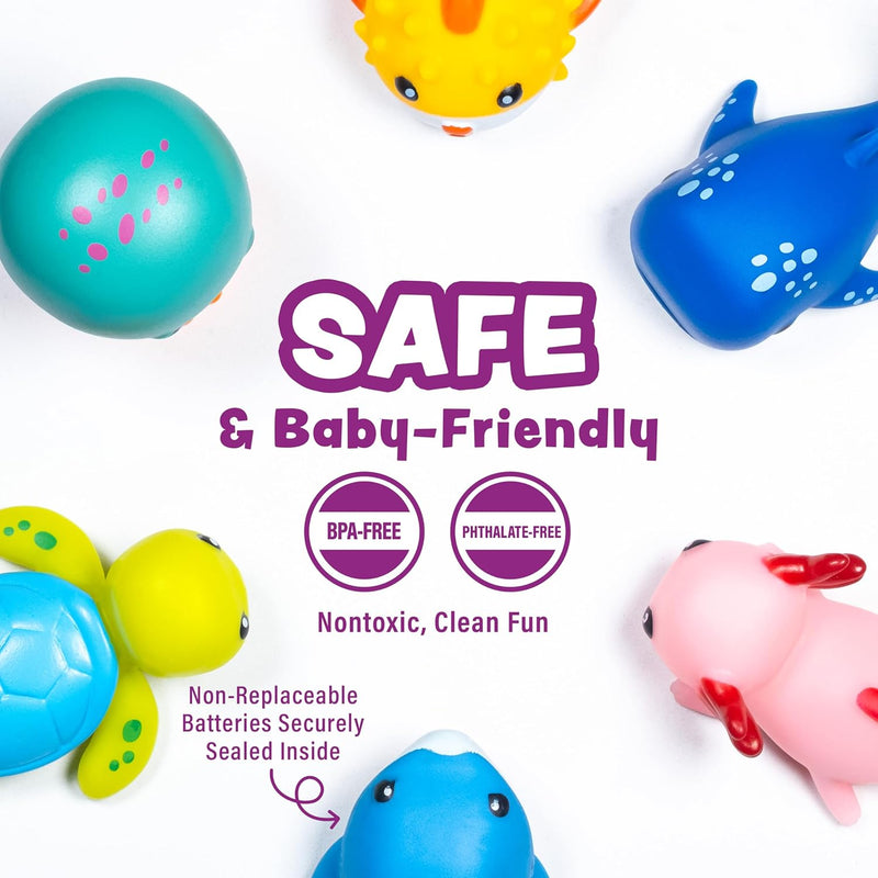 Tub Works Under the Sea Light Up Bath Toys 6 Pack Water-Activated Color Changing