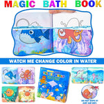 Color Changing No Hole Bath Toys with 2 Glow in The Dark Toys & Bath Book | Bath Toys for Kids Toddlers, Color Changing Squishy Sea Animal Bathtub Toys, Water Table Toys Sea Creatures Fish Toys