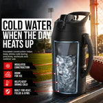 Under Armour Insulated Water Bottle with Handle & Fence Hook, Half Gallon Sports Water Jug, Leak-Resistant & BPA-Free for Baseball, Football & Gym - Black/Black, 64oz