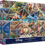 Buffalo Games Thomas Kinkade Disney Collage Jigsaw Puzzle, a 2000-Piece Premium Art Collection for Adults, Showcasing Immersive Disney Scenes and Proudly Made in the USA for an Enchanting Puzzling Experience.