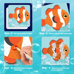 jackinthebox Poke Art Ocean Craft Kit for Kids, Boys & Girls Toys, Ages 4-8 | 1200 fabric pieces, travel arts activities & birthday gifts, mess-free toddler, age 4 5 6 7 8 9 year old, flower pressing