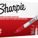 Sharpie Twin Tip Permanent Markers, Fine and Ultra Fine, Black, 12 Count