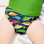 green sprouts baby boys Pull-up Reusable Absorbent Swimsuit and Toddler Swim Diaper, Navy Whale League, 3T US