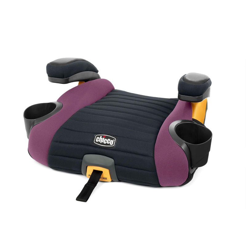 Chicco GoFit ClearTex Plus Backless Booster Car Seat, 40-110 lbs | Sunset/Purple, portable booster seat for ages 4+, ErgoBoost padding, quick-release LATCH, carry handle, GREENGUARD Gold