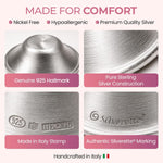 Silverette Nursing Cups, Postpartum Essentials, The Real, Small Silver | Pure 925 Sterling Silver Nursing Cups, Nipple Shields for Breastfeeding Newborn, Silver Nipple Covers, Made in Italy, Gift